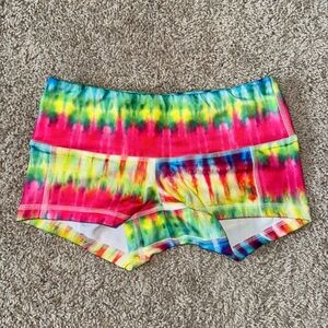 FLEO Rainbow Tie Dye Low Rise shorts XS
